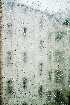 象征,孤单,沮丧,窗玻璃,雨滴