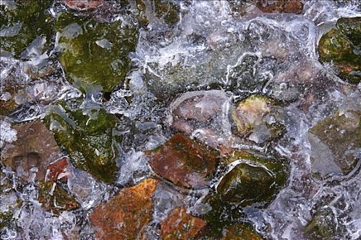 冰,彩色,石头