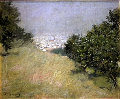 风景,巴塞罗那,1894年,油画,房子