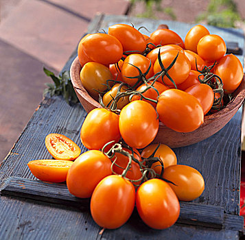 西红柿,番茄,木碗