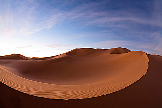 沙丘,利比亚沙漠,黎明,撒哈拉沙漠,利比亚,北非,非洲