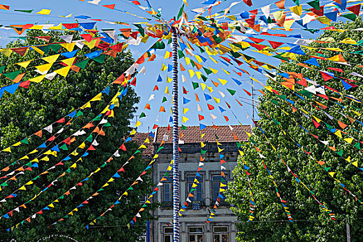 葡萄牙,省,布拉加,市区,河,彩色,旗帜,装饰,公用