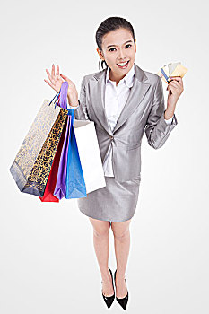 东方商务女性用信用卡购物