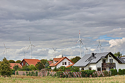风电场,太阳能,屋顶