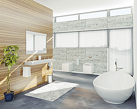 现代,浴室,设计,概念