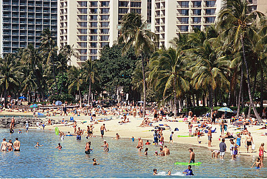 一堆,海滩,瓦胡岛,夏威夷,美国