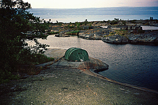 帐蓬,黎明,斯德哥尔摩群岛,瑞典