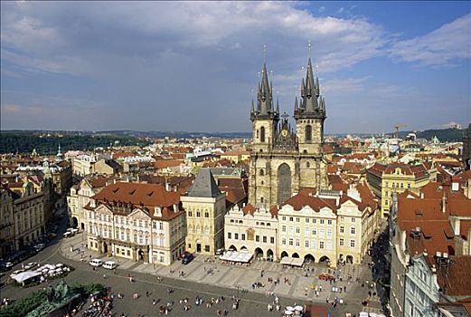老城广场,提恩教堂,布拉格,布拉哈,捷克共和国