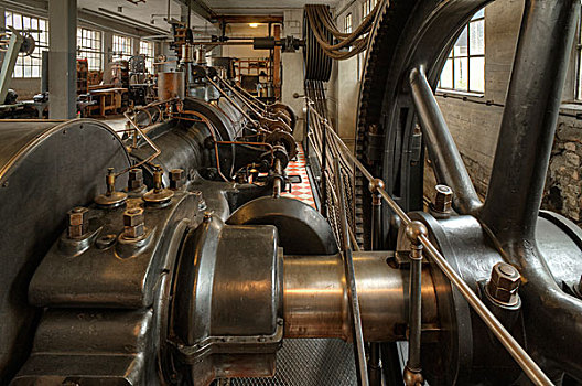 蒸汽机,木头,工厂,今日,博物馆,产业,中间,弗兰克尼亚,巴伐利亚,德国,欧洲