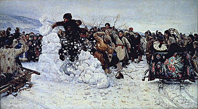 风暴,雪,要塞,1891年,艺术家