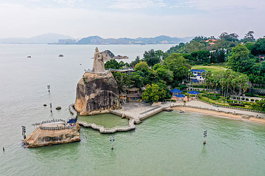 航拍福建厦门鼓浪屿风景名胜区风光