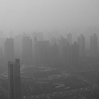 大城市,雾,上海
