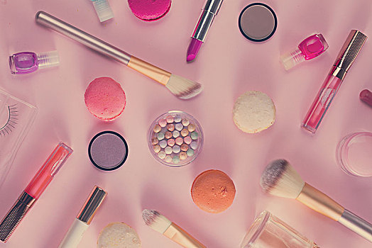 化妆,商品,蛋白杏仁饼干,图案,粉色背景,复古
