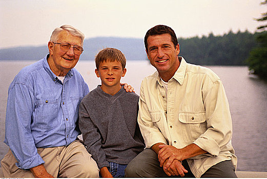 肖像,爷爷,父子,贝尔格莱德湖区,美国