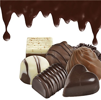 巧克力糖,白色背景,背景