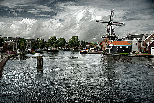 运河,风车,荷兰