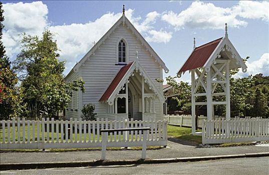 木质,教堂,博物馆,城镇,南岛,新西兰