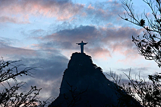 耶稣山,耶稣,救世主,顶端,里约热内卢,巴西,南美