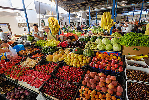 展示,果蔬,市场,黑山,欧洲