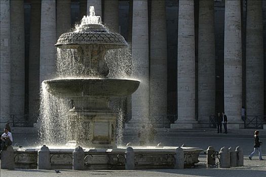 北方,喷泉,广场,梵蒂冈城,罗马,意大利