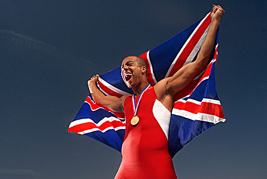 运动员,奖牌,英国国旗