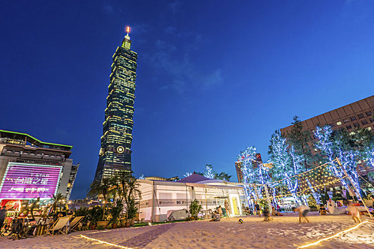 台北101大楼,建筑,夜晚