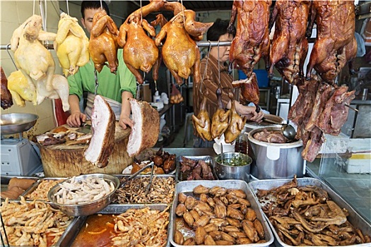 中国,肉,食物,肉店,澳门,街边市场