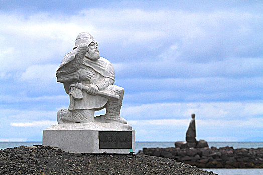 冰岛,维京,博物馆,雕塑