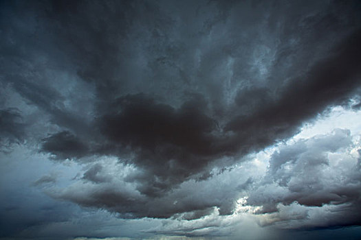 风暴,云,灰色,天空,生动,影子