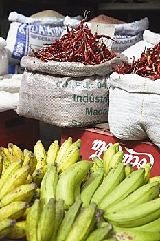 辣椒,香蕉,市场,加勒,斯里兰卡