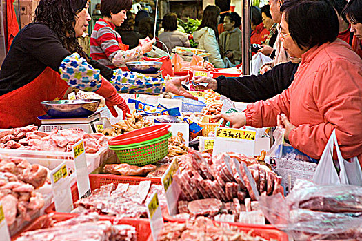 购物,采石场,湾,食品市场,香港