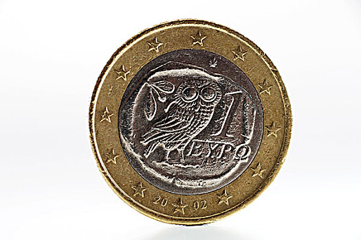 希腊,一个,欧元,硬币