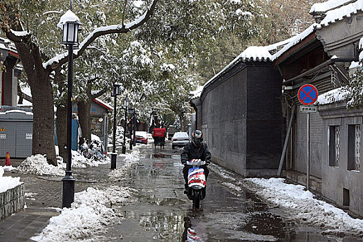 北京什刹海雪景
