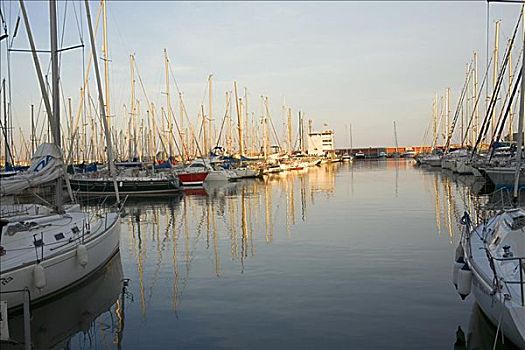 泊船,港口,贝尔港,巴塞罗那,西班牙