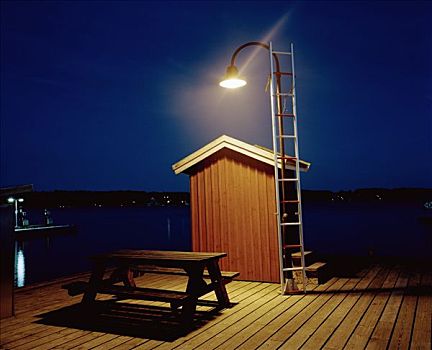 码头,路灯,群岛,斯德哥尔摩,瑞典