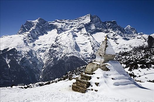 塔,山脉,萨加玛塔国家公园,尼泊尔