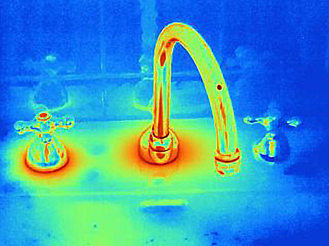 水槽,展示,热,寒冷,水,水龙头