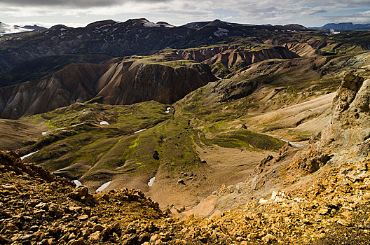 流纹岩,山,兰德玛纳,自然保护区,高地,冰岛,欧洲