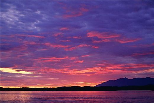 日落,格里夸湾,不列颠哥伦比亚省,加拿大