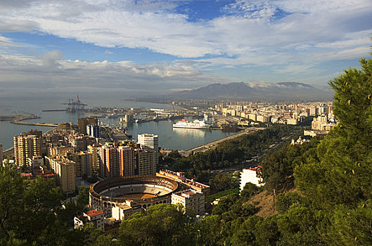西班牙,哥斯达黎加,马拉加,俯视,城市,港口