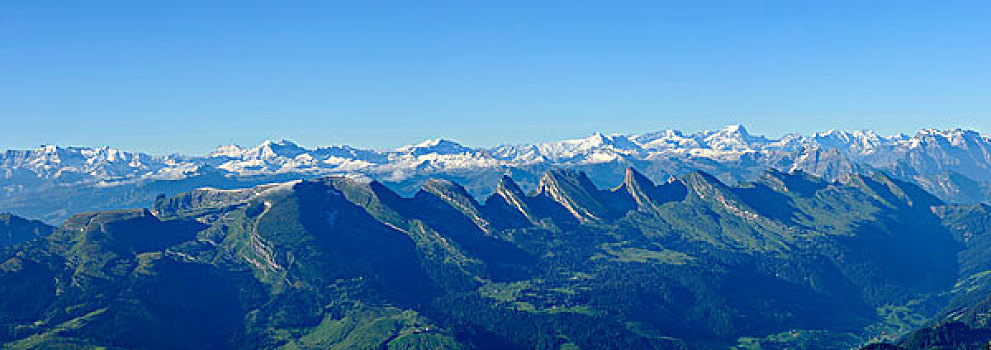 全景,风景,山,山脉,阿彭策尔,瑞士,欧洲