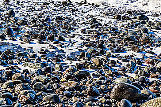 石头,泡沫,海滩