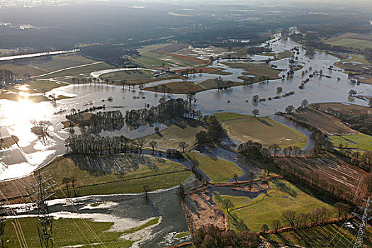 洪水,里皮河,运河,多斯登,看,北莱茵威斯特伐利亚,德国,欧洲