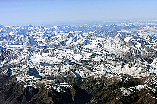 俯视,风景,瓦莱,阿尔卑斯山,马塔角,凹,布兰奇,及其他,山峦,东南部,瑞士,欧洲