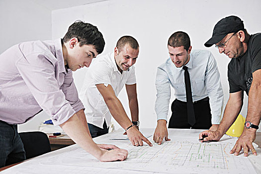 团队,建筑师,人,场所,检查,文件,商务