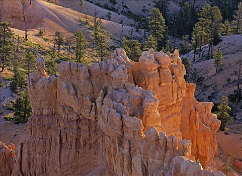 岩石构造,峡谷,日出,布莱斯峡谷国家公园,犹他,美国