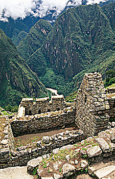 秘鲁,马丘比丘,俯拍,印加,遗址