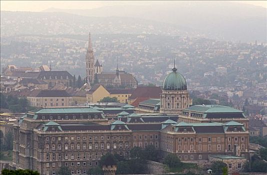 皇宫,城堡,山,布达佩斯,匈牙利