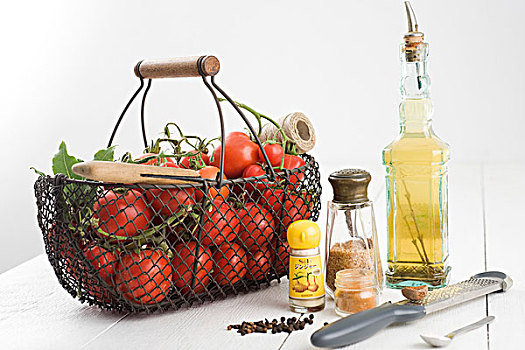 新鲜,西红柿,橄榄油,调味品