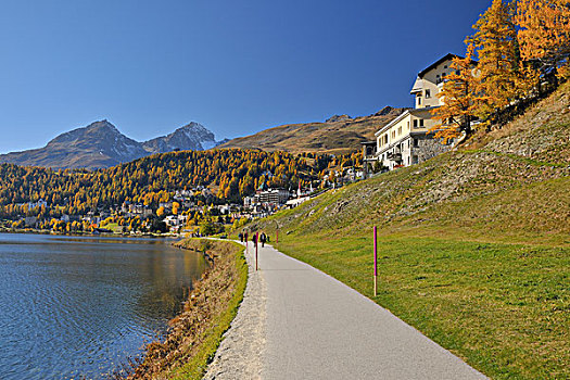 步道,挨着,湖,瑞士